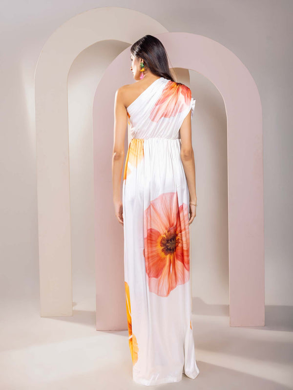 Sunbloom Printed One Shoulder Maxi Dress
