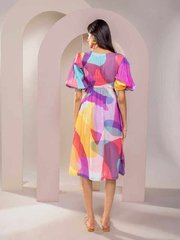 Sway Printed V-neck Dress