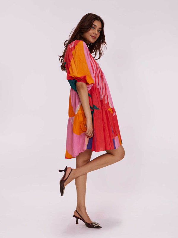 Stylish Printed Tiered Dress for Women