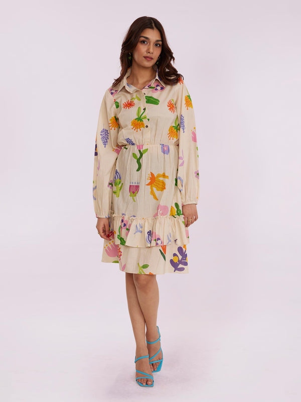 Lupine Printed Shirt Dress