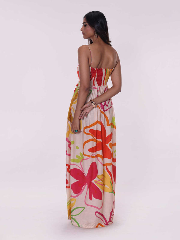 Petal Printed Maxi Dress