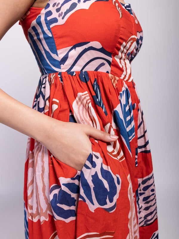 Nautica Printed Corset Dress