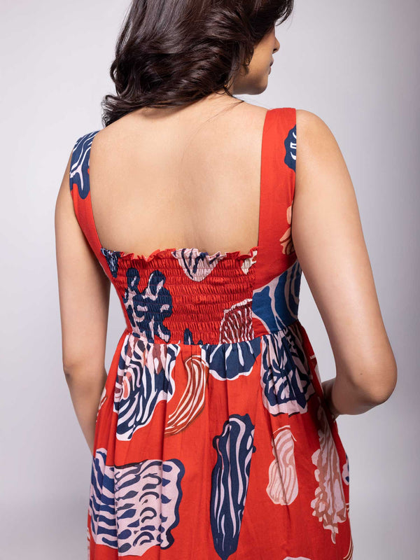 Nautica Printed Corset Dress