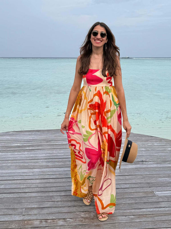 Petal Printed Maxi Dress
