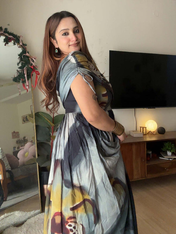Wildflower Printed One Shoulder Maxi Dress