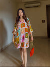 Stamp Printed Mini Dress