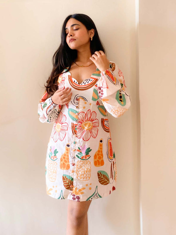 Gardenia Printed Mini Dress