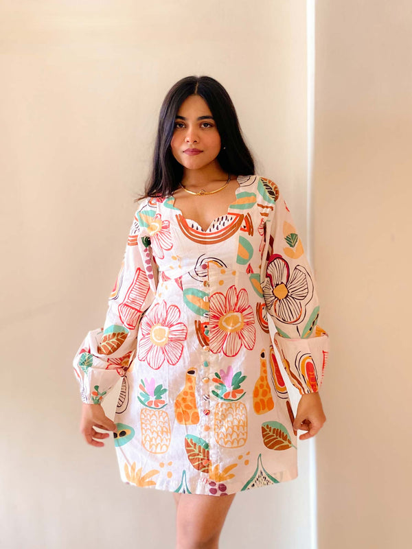 Gardenia Printed Mini Dress