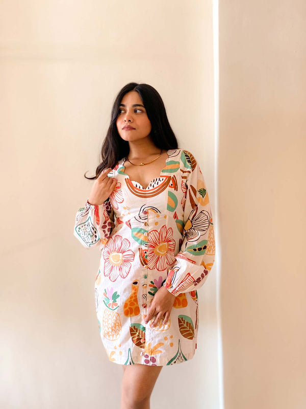 Gardenia Printed Mini Dress