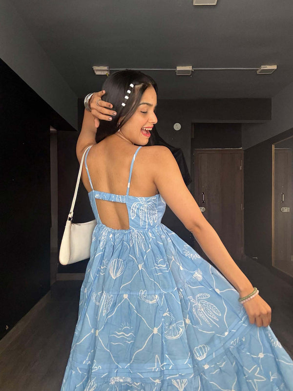 Seascape Blue Mini Dress