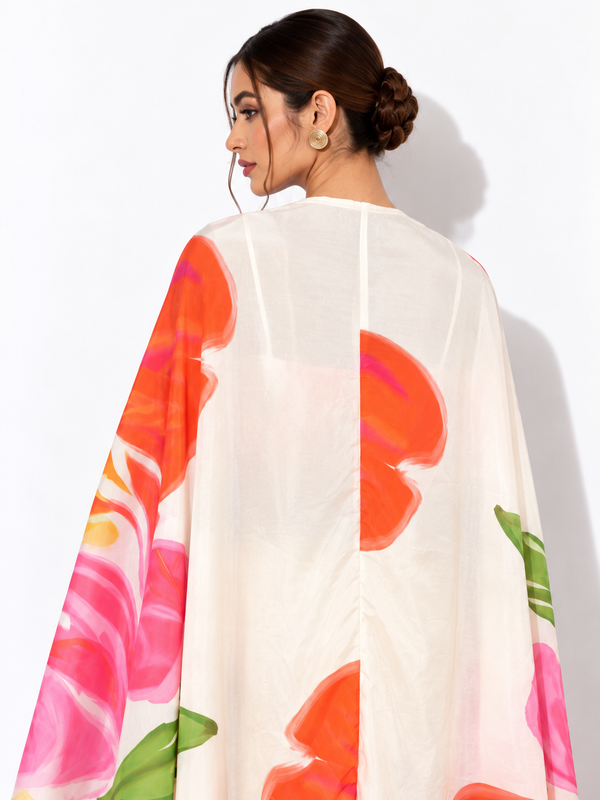 Hibiscus Printed Drape Skirt Set