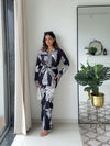 Chalk Printed Printed Wraped Skirt Set (Set Of 2)
