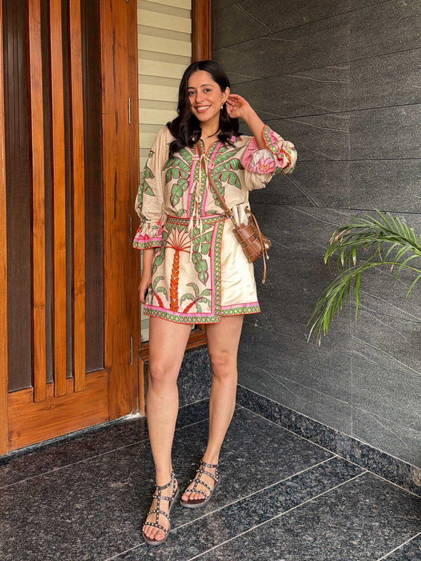 Palm Printed Co-ord Set (Set of 2)