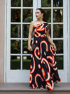 Swirl Printed One Shoulder Dress