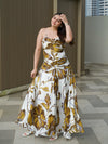 Liora Printed Strappy Pleated Dress