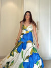 Cobalt Printed Maxi Dress