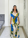 Cobalt Printed V-Neck Maxi Dress