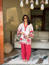 Gulnaar Floral Printed Farshi Salwar Set (Set of 2)