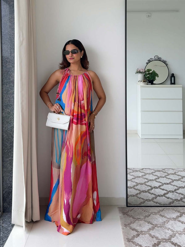 Fresco Printed Maxi Dress