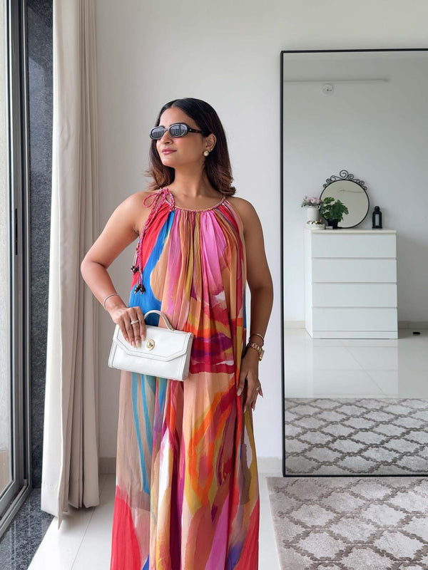 Fresco Printed Maxi Dress