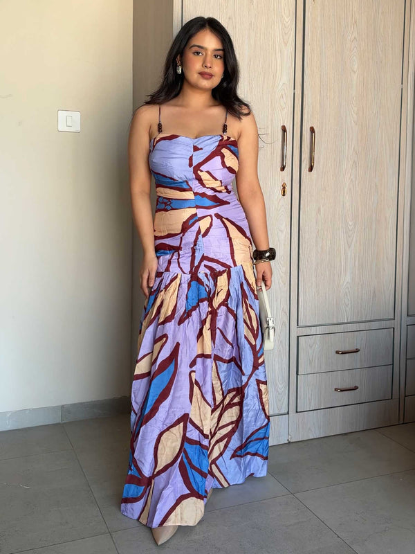 Floret Printed Strappy Maxi Dress
