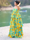 Ripple Printed Ruffled Maxi Dress