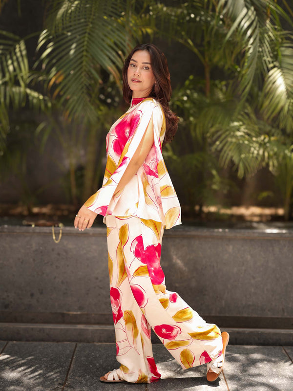 Rose One-Shoulder Co-Ord Set
