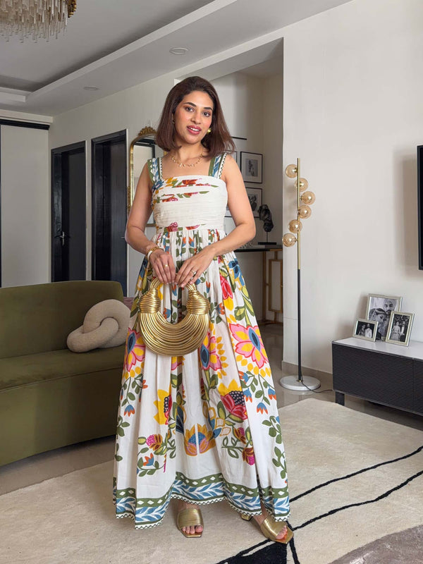 Vine Printed Maxi Dress