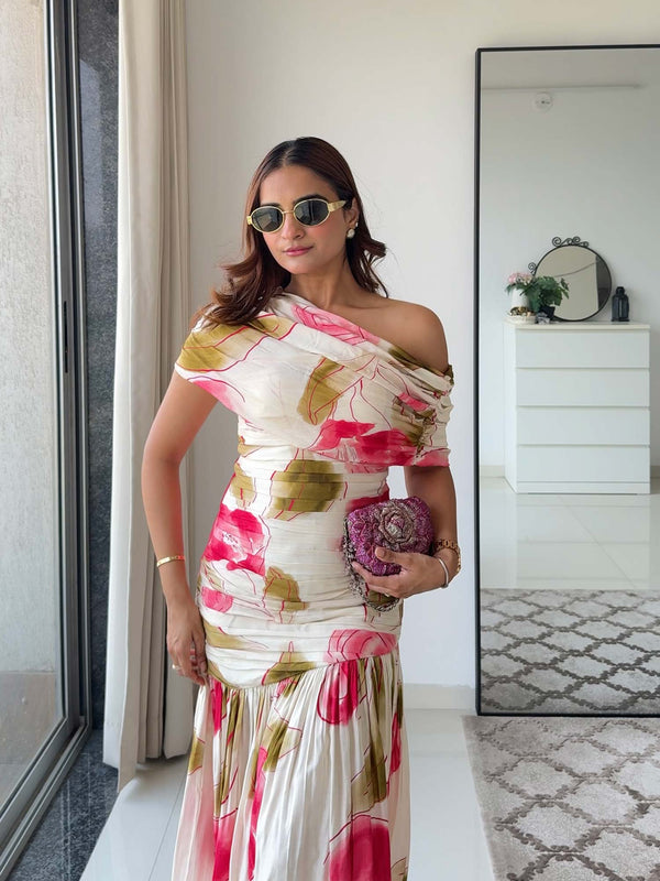 Rose Printed Maxi Dress