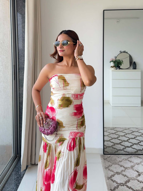 Rose Printed Maxi Dress