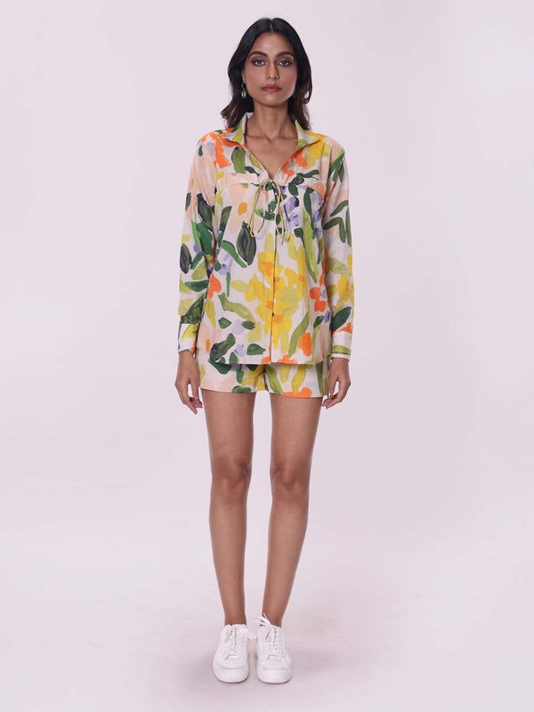 Savannah Printed Co-ord Set with Full Sleeved Shirt