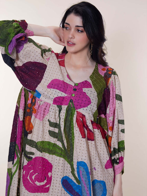 Camellia Printed Midi Dress