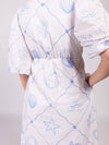 Seascape Printed V-neck Midi Dress