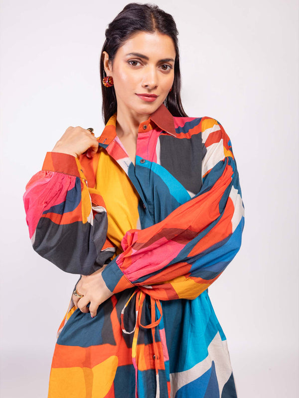 Scarlet Printed Shirt Dress