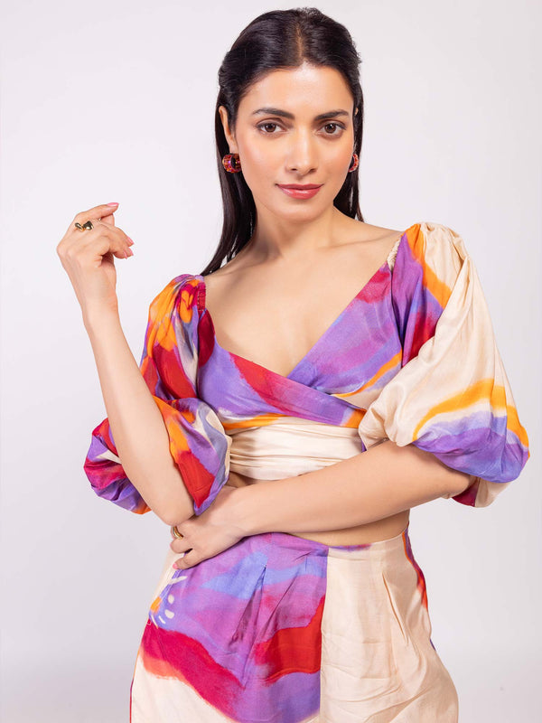 Lavender Printed Co-ord Set (Set of 2)