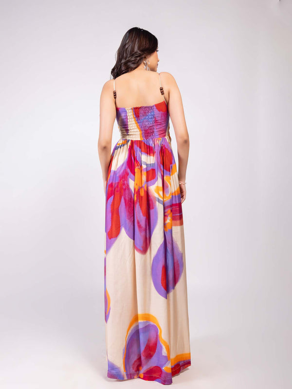 Lavender Printed Maxi Dress