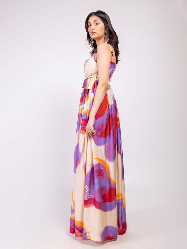 Lavender Printed Maxi Dress