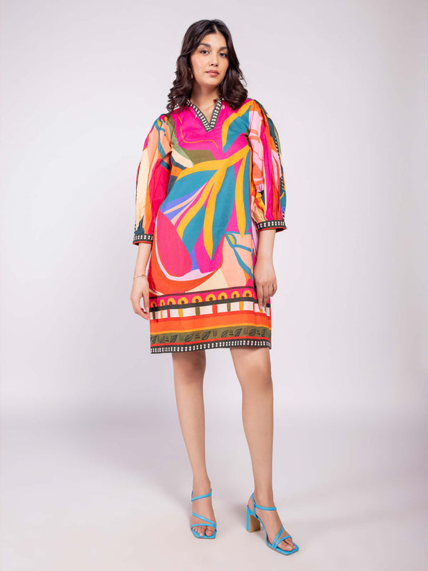 Pinko Printed Mini Dress front view