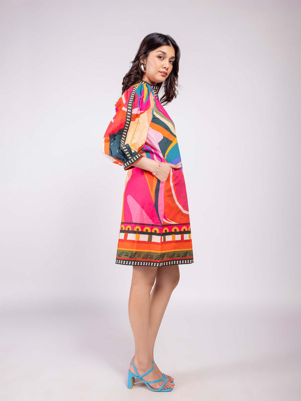 Pinko Printed Mini Dress showing side pockets