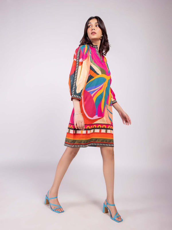 Pinko Short Dress with balloon sleeves