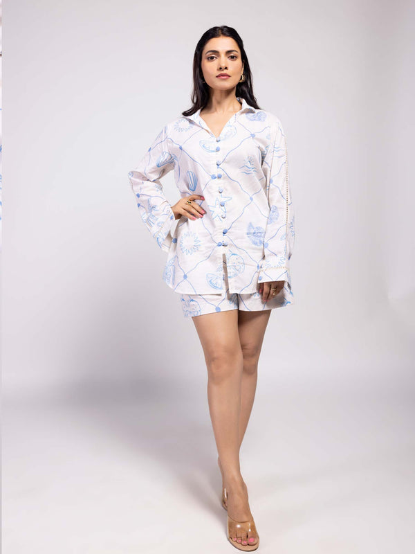 Seascape Printed Co-ord Set (Set of 2)