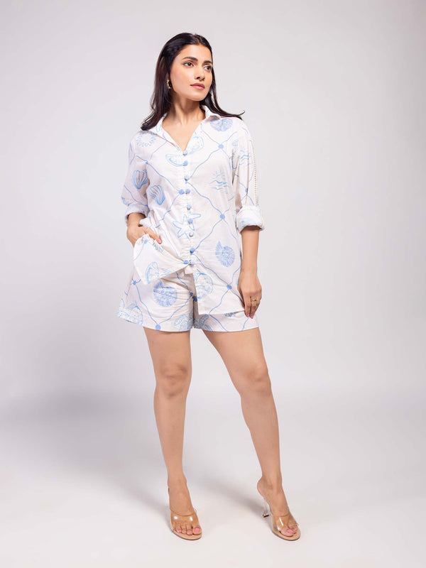 Seascape Printed Co-ord Set (Set of 2)