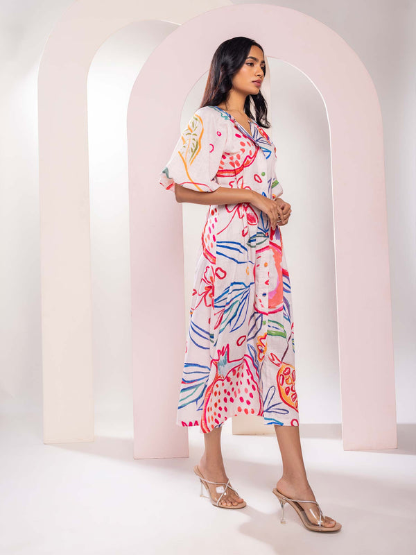 Anaar Printed Flary Dress for all body types