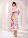 Summer fit and flare printed dress for women