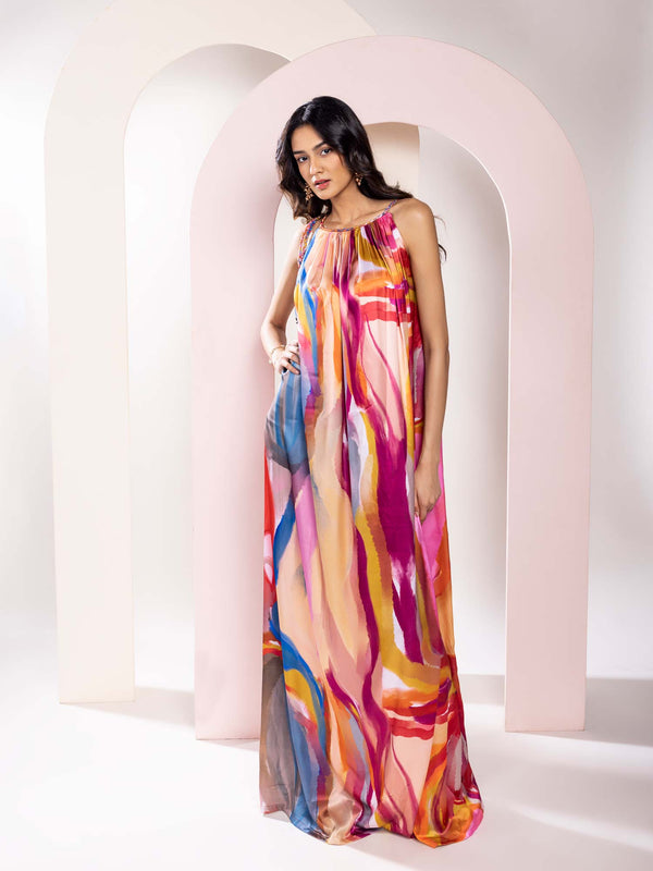 Fresco Printed Maxi Dress