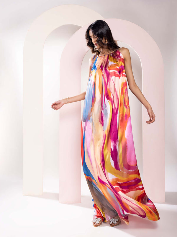 Fresco Printed Maxi Dress