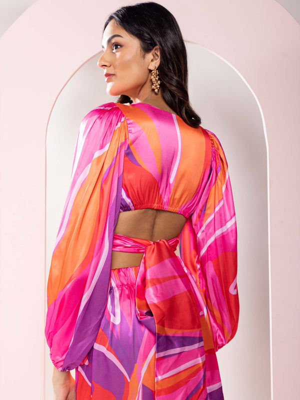 Vibranza Printed Crop Shirt Set (Set of 2)