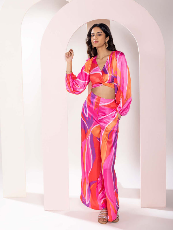 Vibranza Printed Crop Shirt Set (Set of 2)