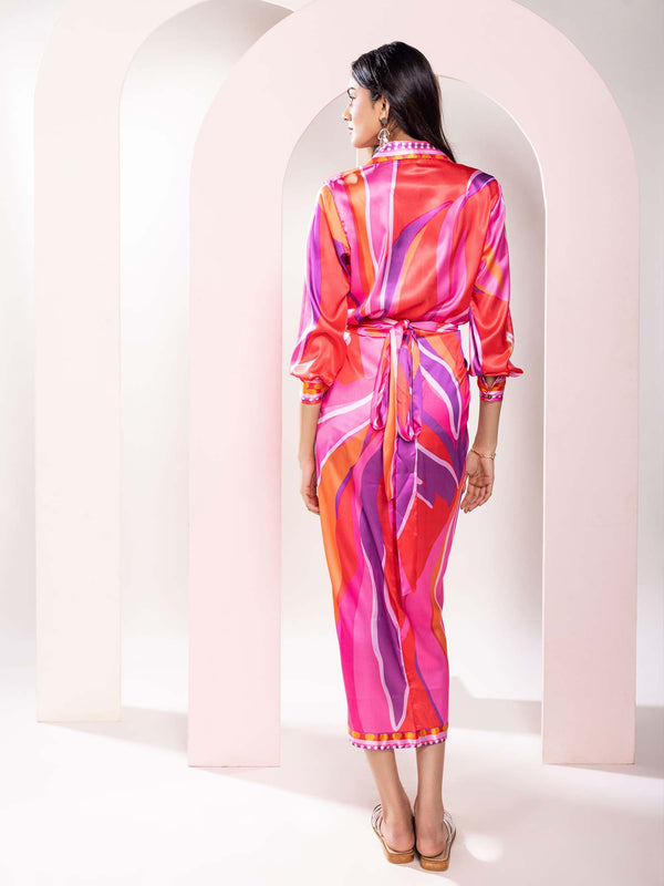 Vibranza Printed Wrap Skirt Set (Set of 2)