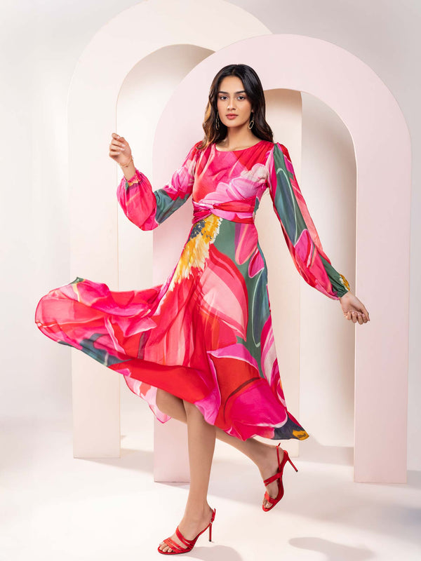 Caspia Printed Midi Dress
